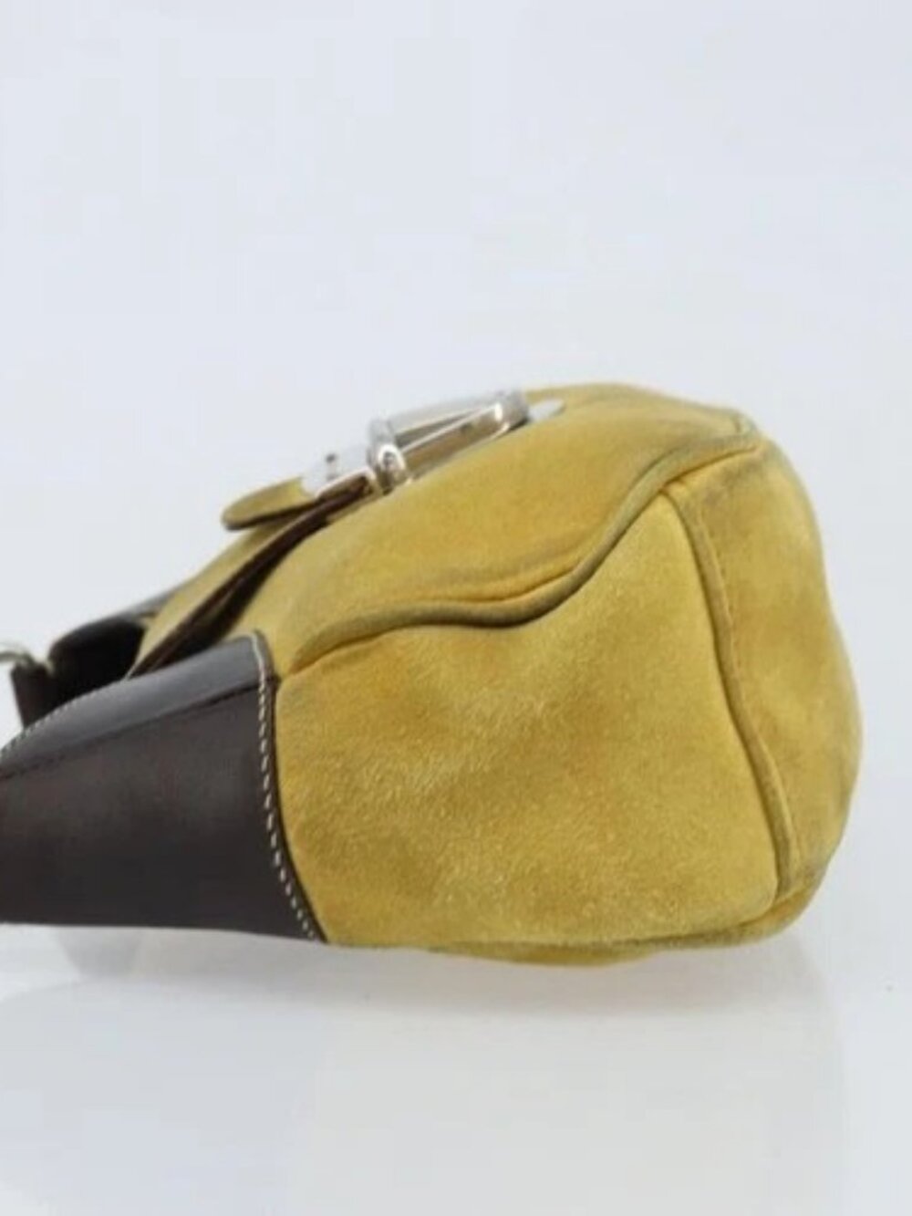 PRADA Shoulder Bag Suede Yellow Silver Auth ARZ148 - Picture 4 of 16